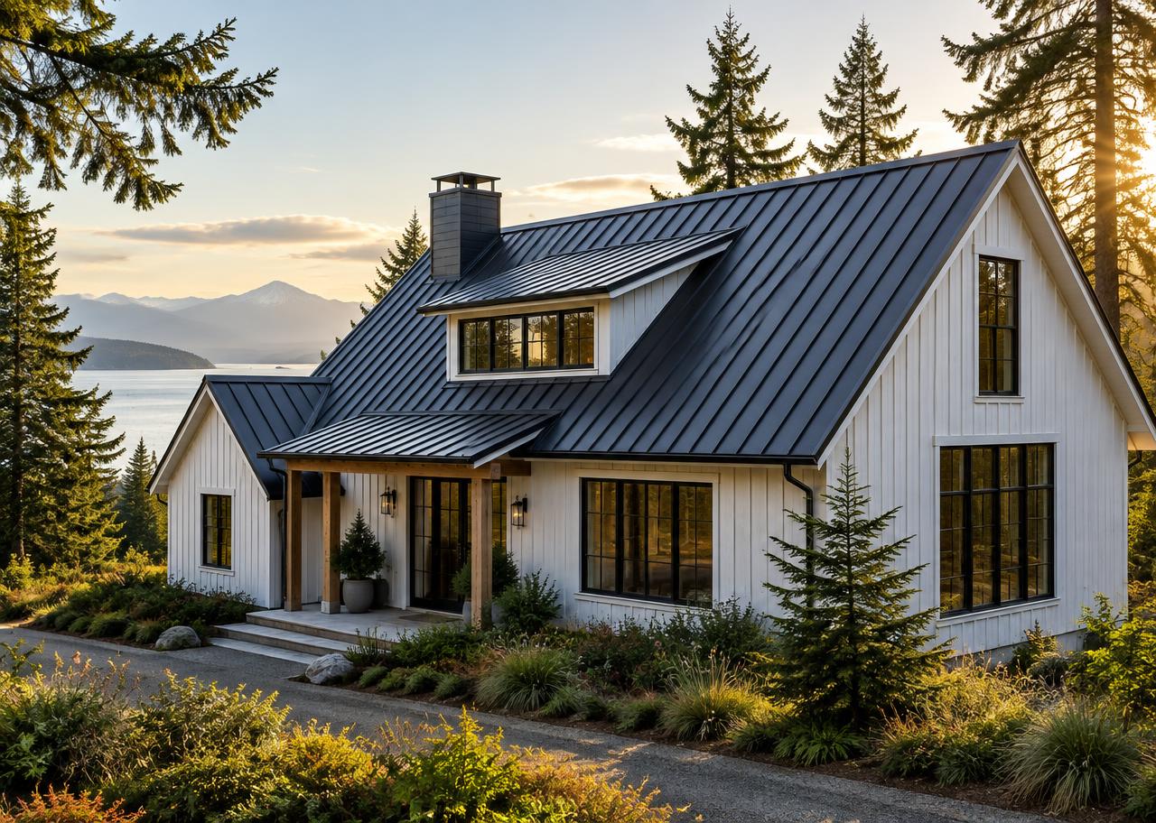 Architectural roof photography for the Ember & Oak Roofing concept