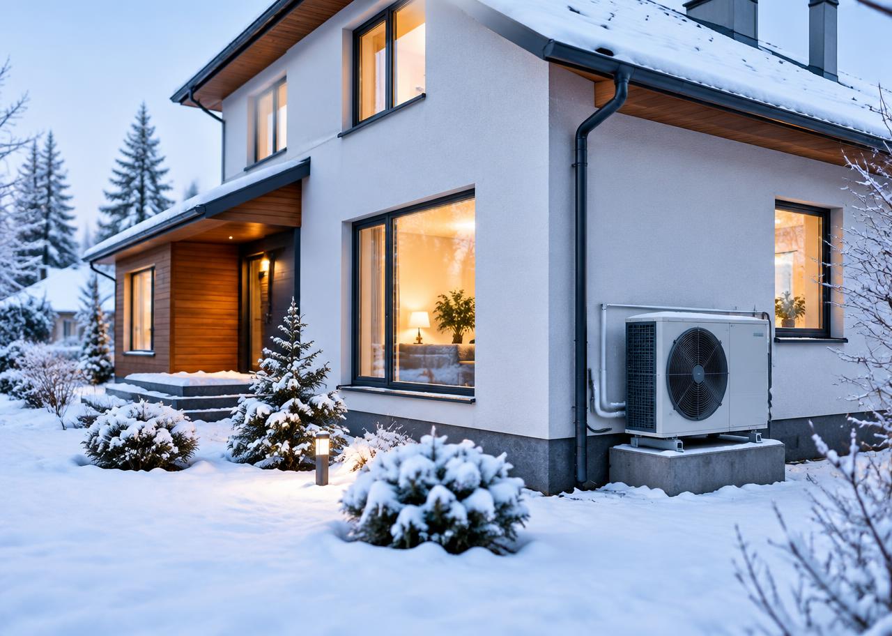 Winter home and heat pump for the Northline HVAC concept
