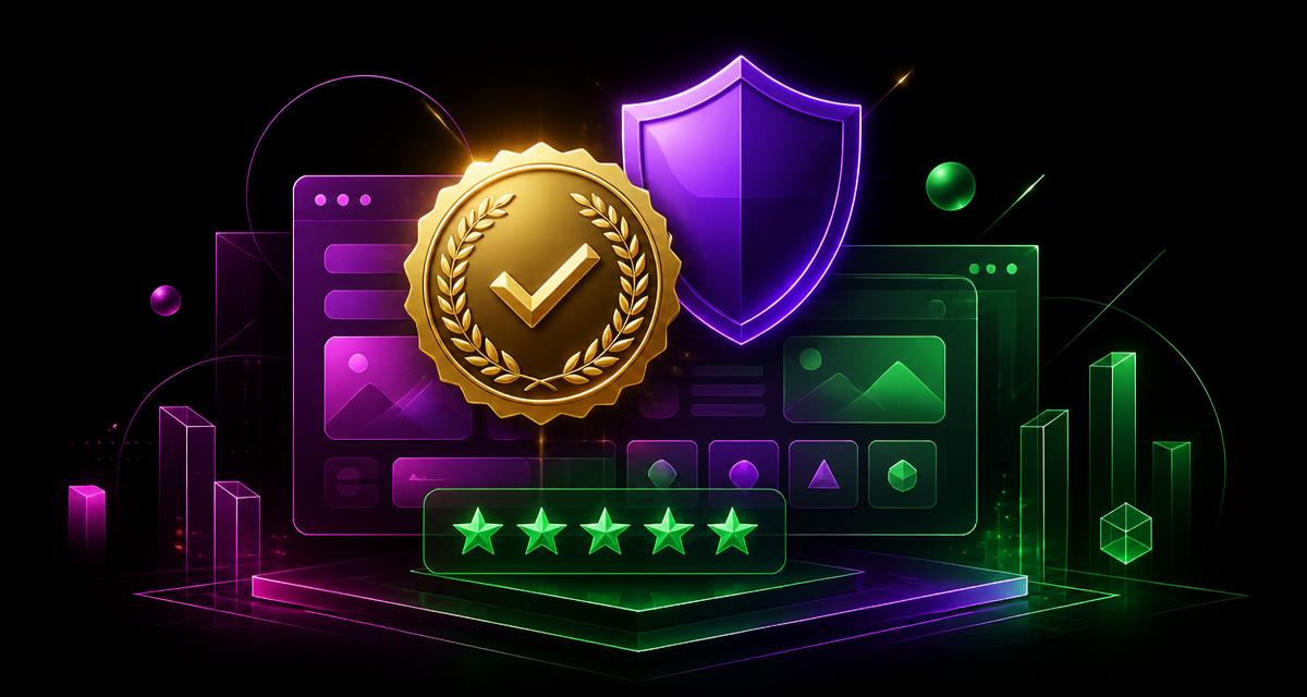 Santa Clara digital credibility illustration with a gold trust badge, security shield and review stars over website panels
