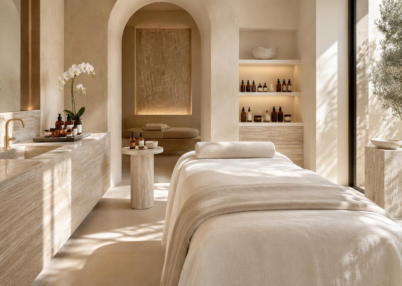 Sunlit med spa treatment room for the Solara concept